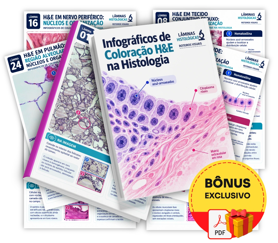 Infográficos de Coloração H&E na Histologia