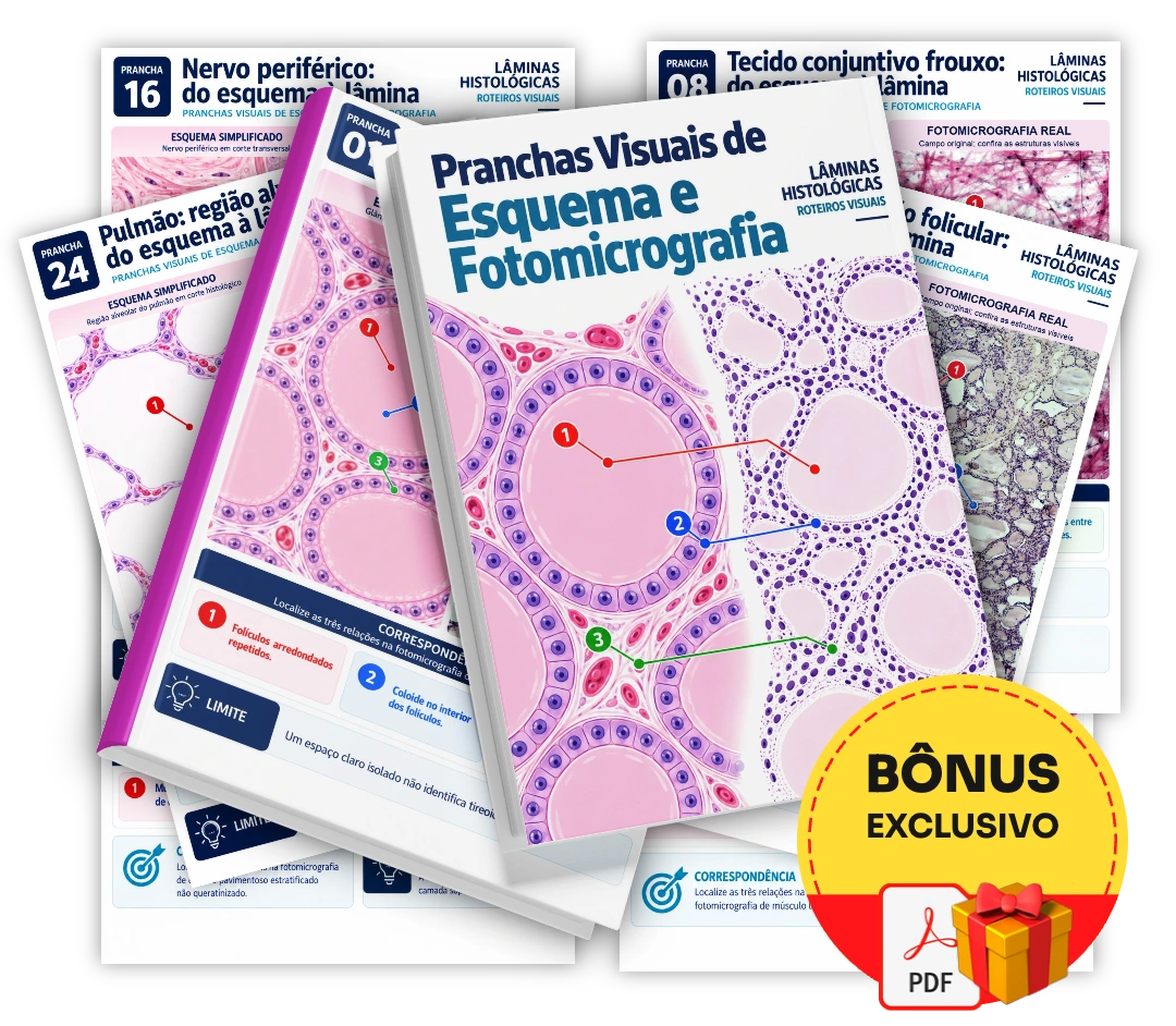 Pranchas Visuais de Esquema e Fotomicrografia